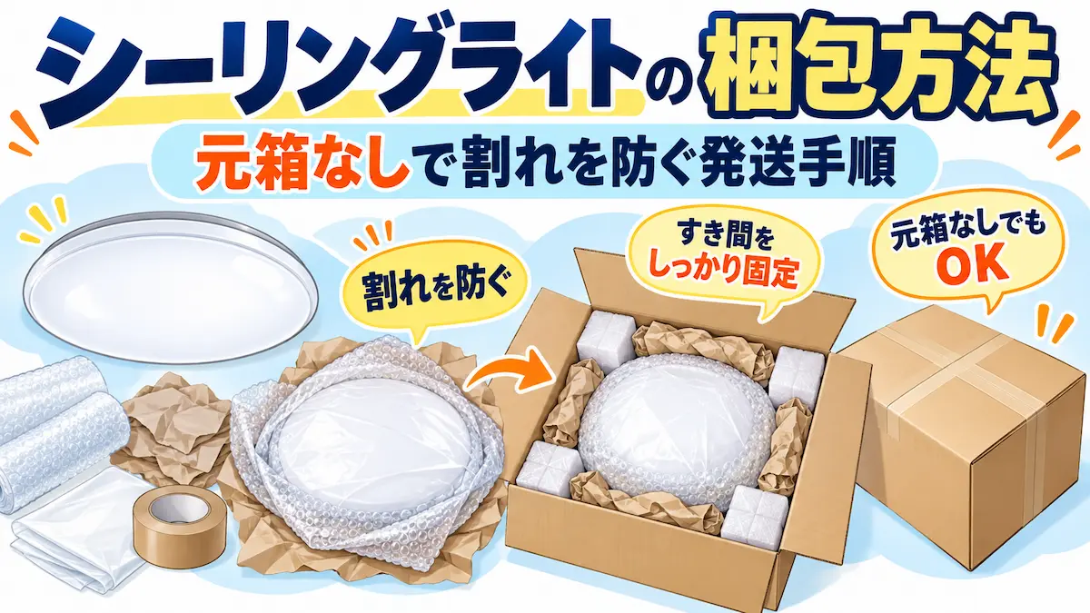 シーリングライトの梱包方法