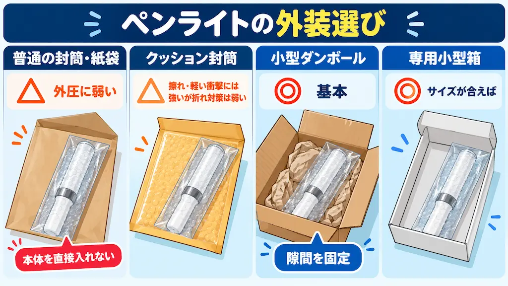 ペンライトの外装比較図