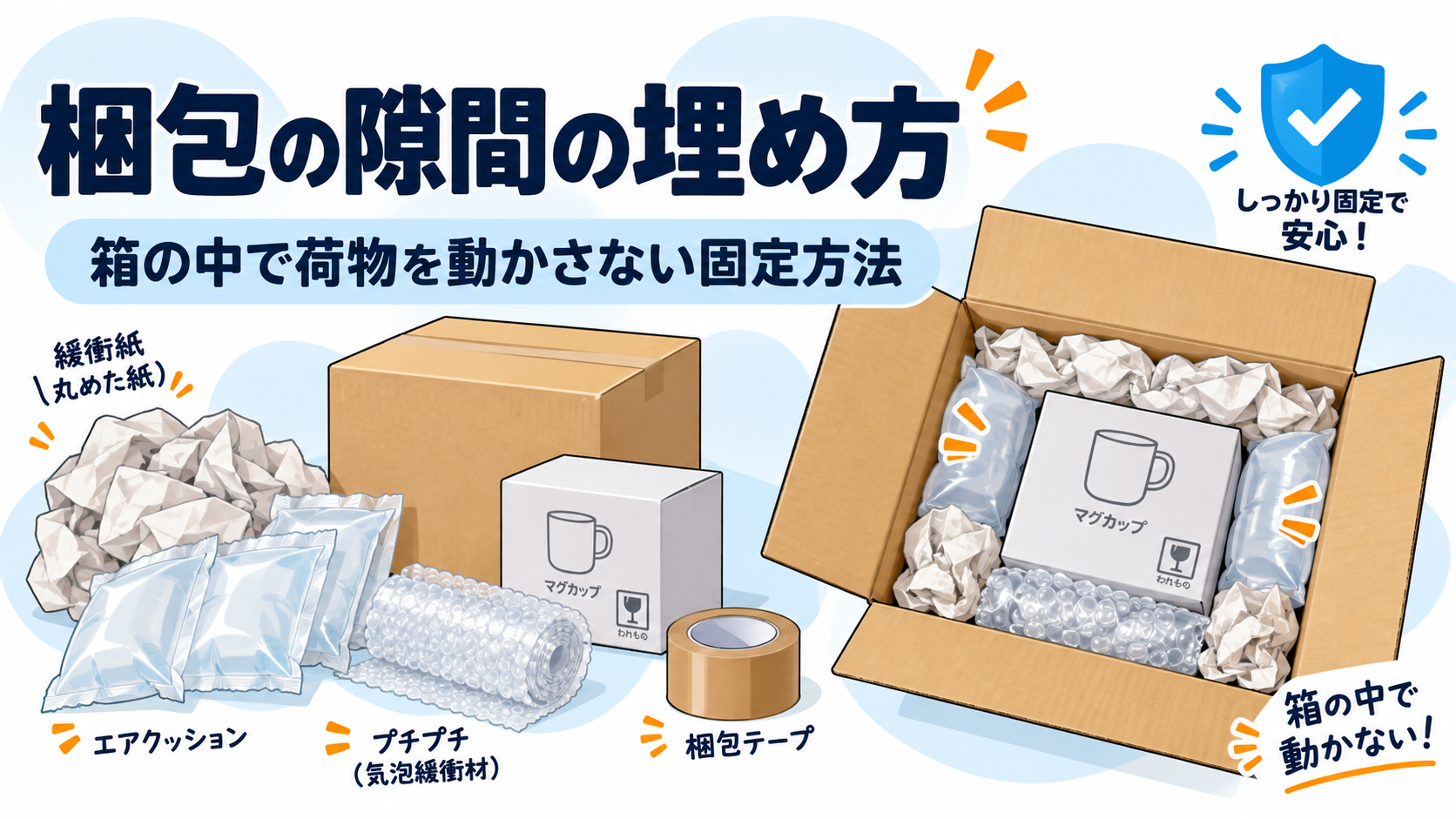 梱包の隙間の埋め方