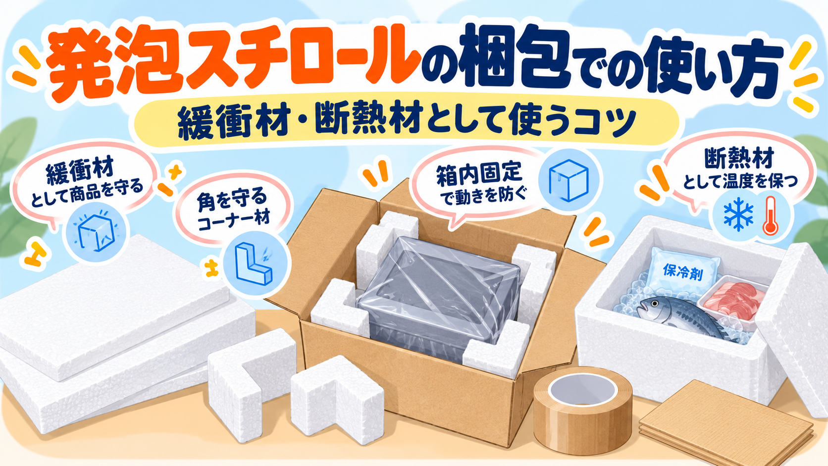 発泡スチロールの梱包での使い方